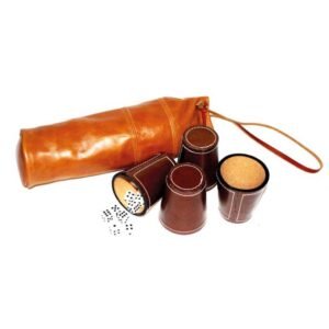 Juego cachos en cuero liso café moro