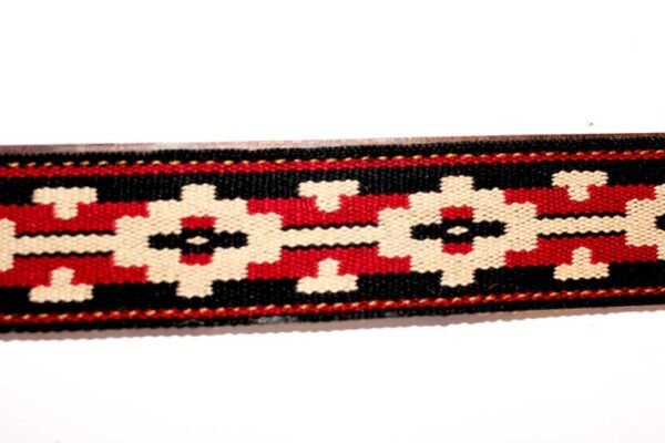 Cinturón KEWELLU café Rustico con Greca en rojo y negro