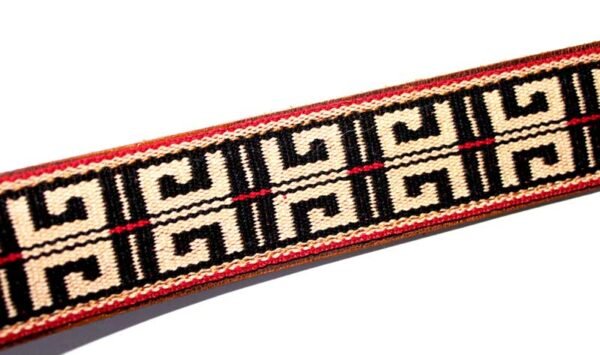 Cinturón KEWELLU café Rustico con Greca en blanco y negro